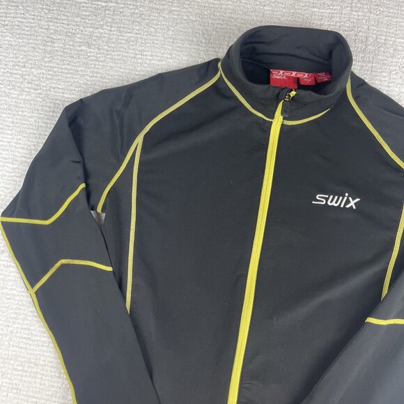 SWIX Cross-country skiing Ultralight Base layer longsleeve Full-zip Men M Black - Picture 3 of 15